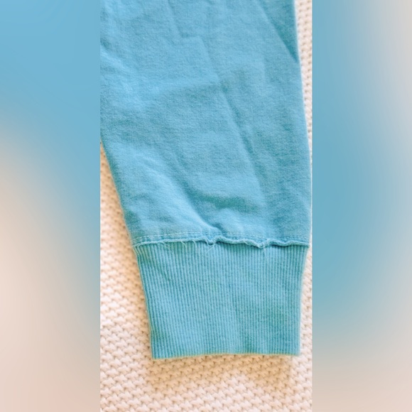 SCRAPBOOK Turquoise Rodeo Sweatshirt w Raw Hem - Picture 7 of 13